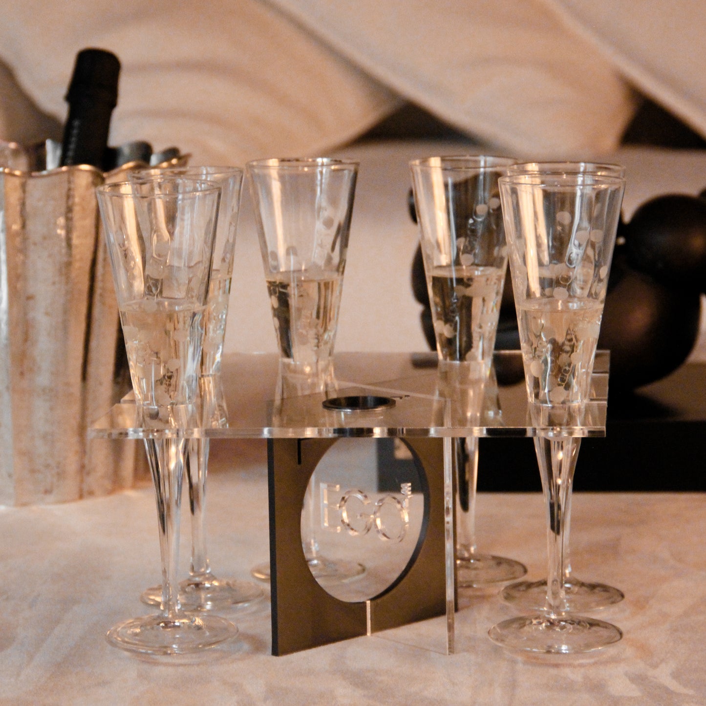 BIG party! - Square glass holder in transparent perspex